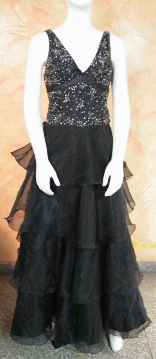 Black-Sequin-Evening-Dress