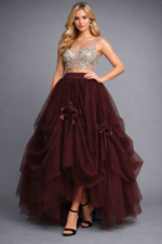 Elegant wine and silver ensemble