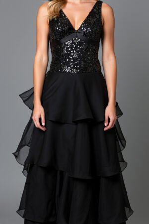 Black-Sequin-Evening-Dress